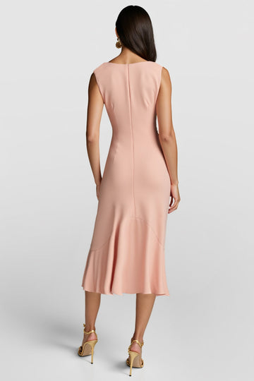 Blush Sirène Robe de travail midi à col en V